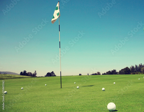 Golf balls on Putting Green