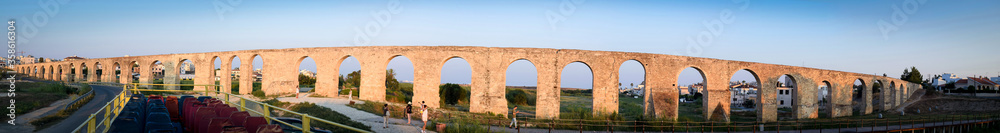 Panorama of old kamares aqueduct in Larnaca Cyprus