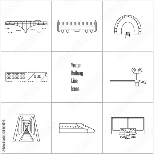 Vector railway line icons