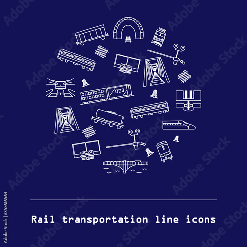 Vector railway line icons