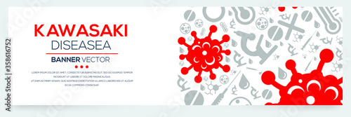 Creative (Kawasaki disease) Banner Word with Icons ,Vector illustration.