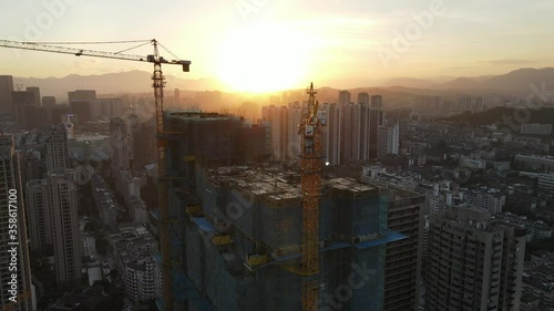 Aerial photography construction site