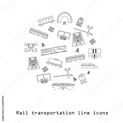 Vector railway line icons