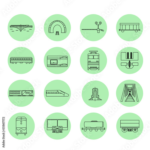 Vector railway line icons