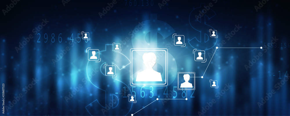 Fototapeta premium 2d illustration Business Network concept