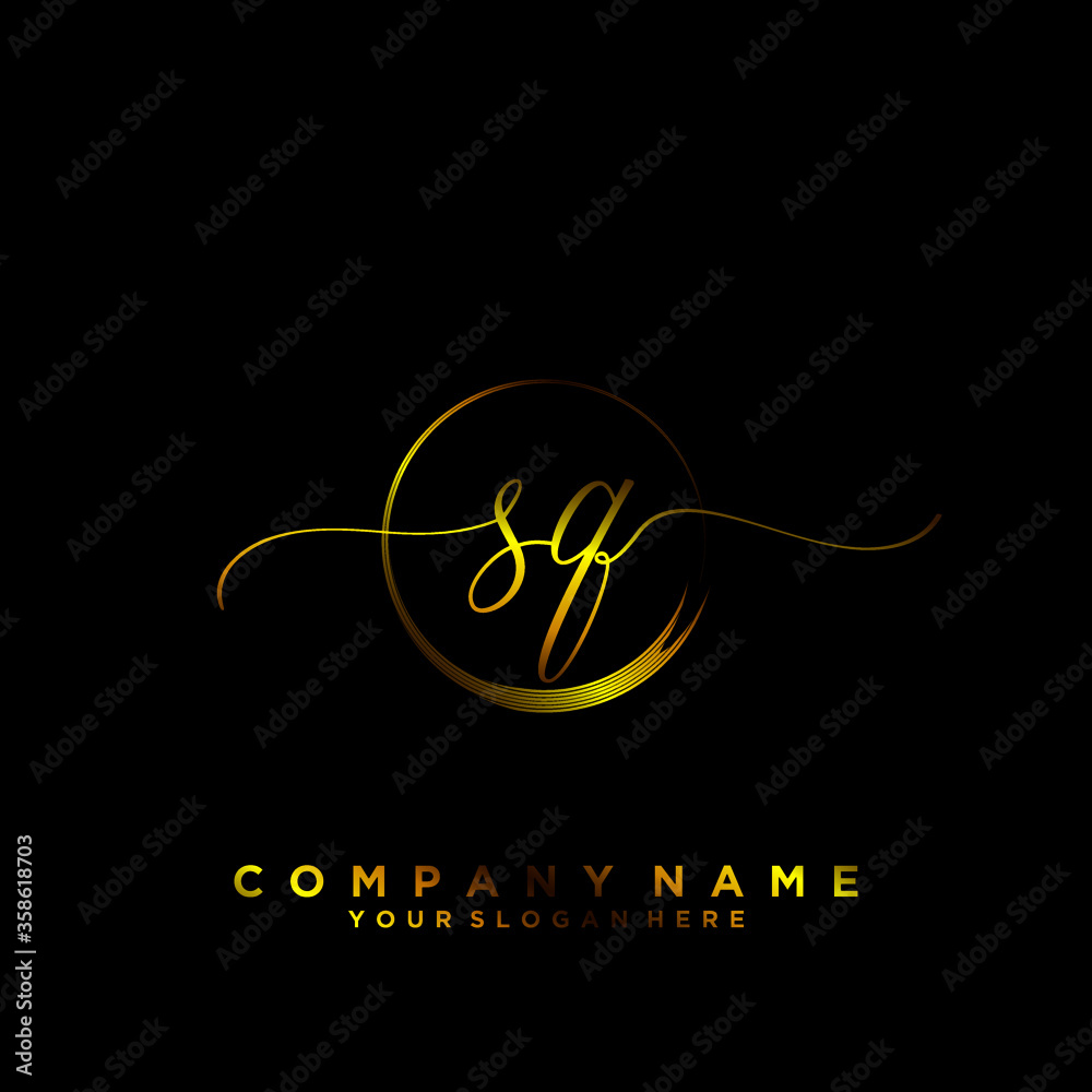 SQ Initial handwriting logo vector
SQ Initial handwriting logo vector