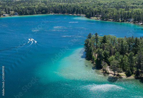 Aerial view of Clear Lake, Michigan
