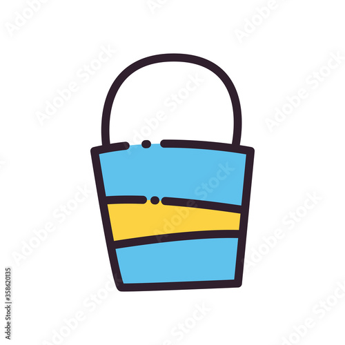 Sand bucket fill and line style icon vector design