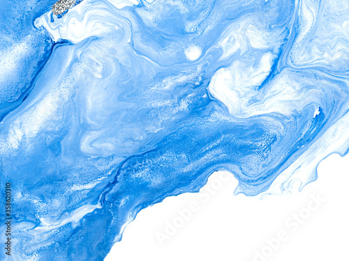 Blue wave, creative abstract hand painted background, marble texture