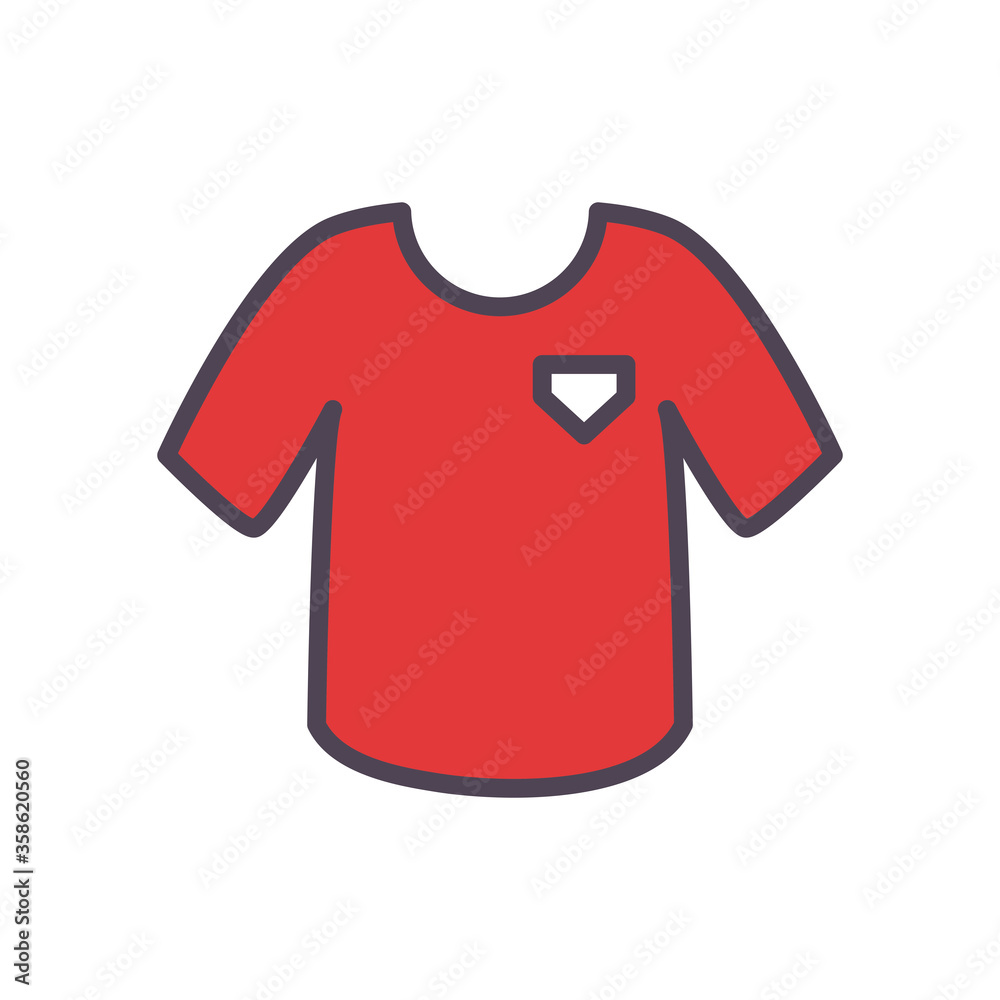 Soccer tshirt line and fill style icon vector design Soccer tshirt line and fill style icon vector design