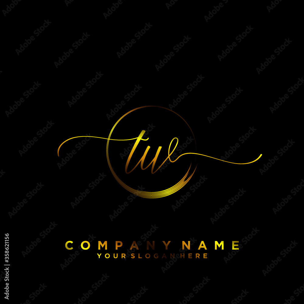 TW Initial handwriting logo vector TW Initial handwriting logo vector