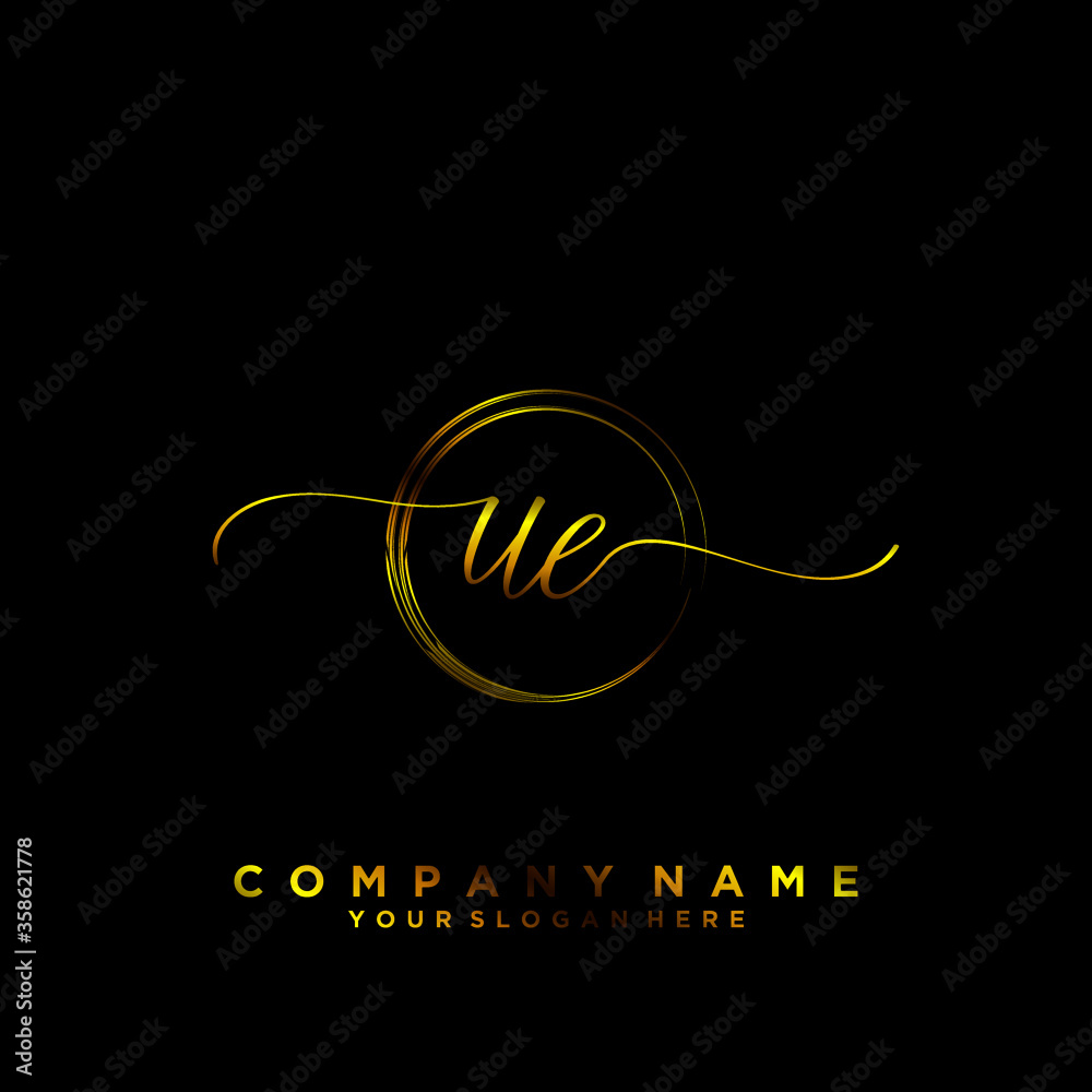 UE Initial handwriting logo vector UE Initial handwriting logo vector
