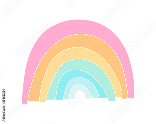 Pastel rainbow hand drawn vector illustration in cartoon doodle style symbol homosexual gay lesbian relations