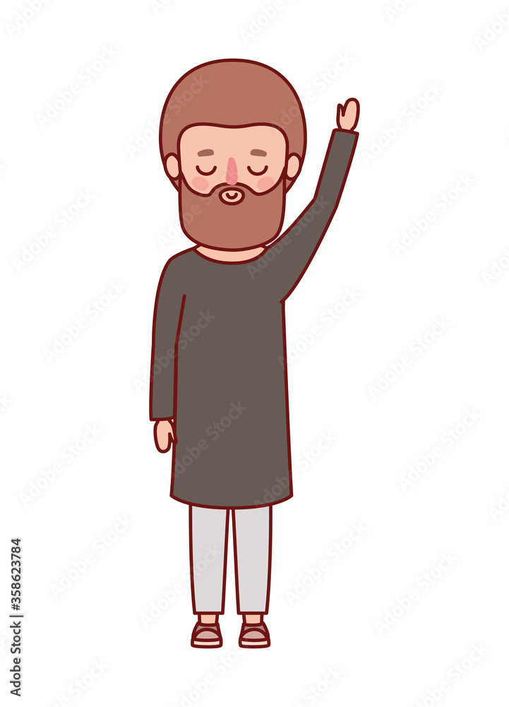 Avatar man cartoon with beard and brown hair design, Boy male person people human social media and portrait theme Vector illustration Avatar man cartoon with beard and brown hair design, Boy male person people human social media and portrait theme Vector illustration