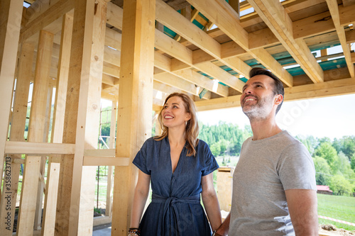 Couple make their dreams of building their own home come true visiting house under construction