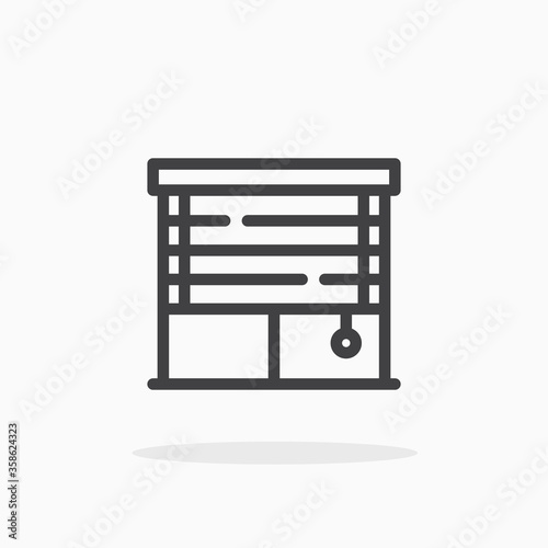 Blinds icon in line style. Editable stroke.