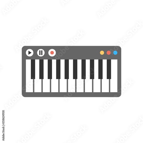 Mulitmedia, media player icon illustrated as an electronic musical keyboard.