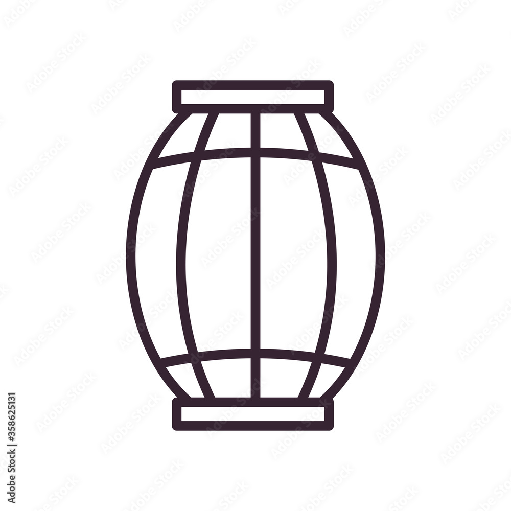 Beer wood barrel line style icon vector design Beer wood barrel line style icon vector design