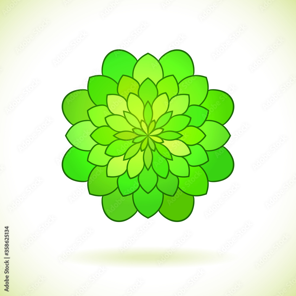 Round flower design element, Circular ornament, Vector
