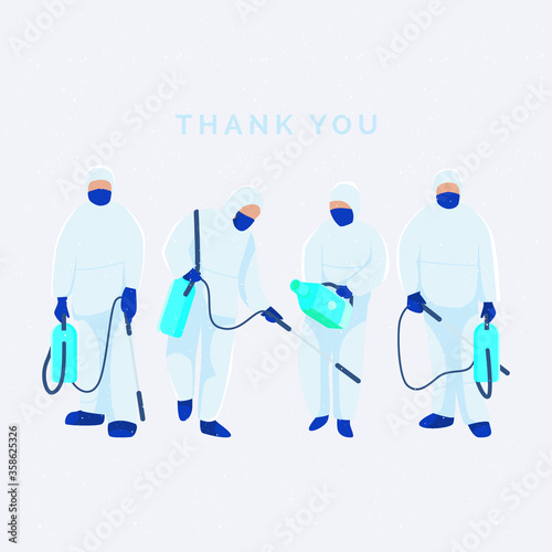 coronavirus pandemic bacteria and man in hazmat suit Free Vector

