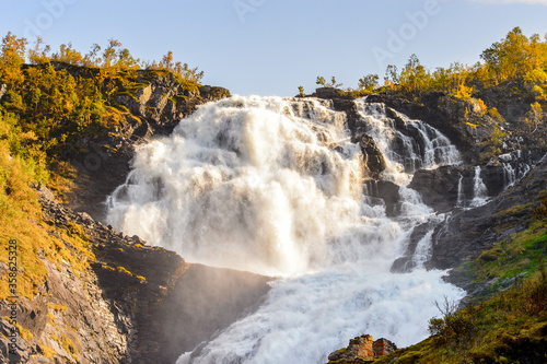 Fototapeta Naklejka Na Ścianę i Meble -  Kjosfossen, incredible waterfall of Norway