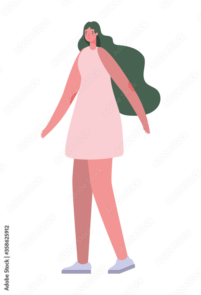 Avatar woman cartoon with casual cloth design, Girl female person people human and social media theme Vector illustration Avatar woman cartoon with casual cloth design, Girl female person people human and social media theme Vector illustration