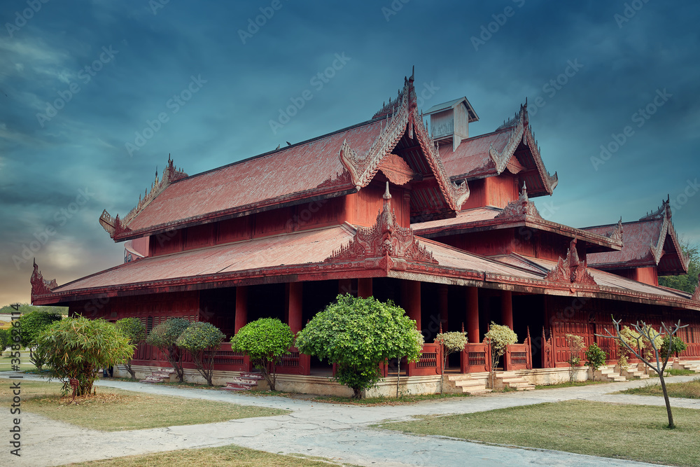 The Royal palace in Mandalay, Myanmar