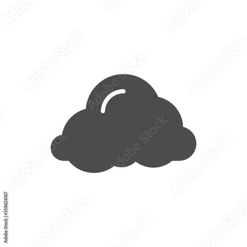 Cloud glyph icon and rounded shape element