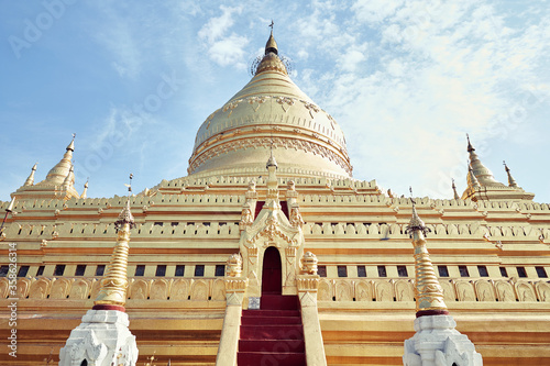 Shwezigon Pagoda in Bagan, Myanmar. February 2020 photo