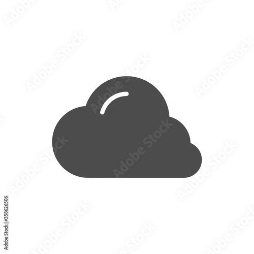 Cloud glyph icon and rounded shape element