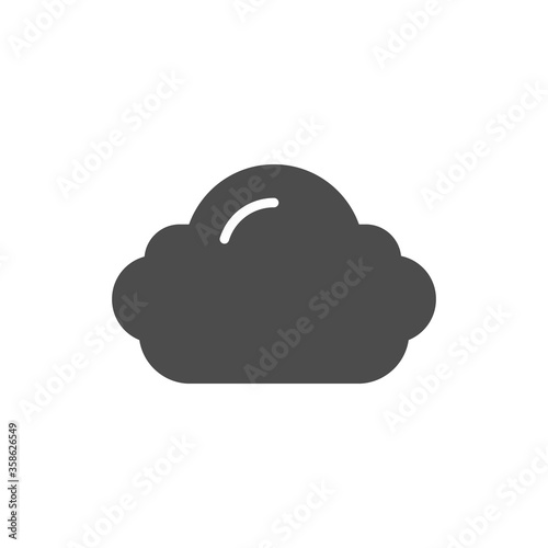 Cloud glyph icon and rounded shape element