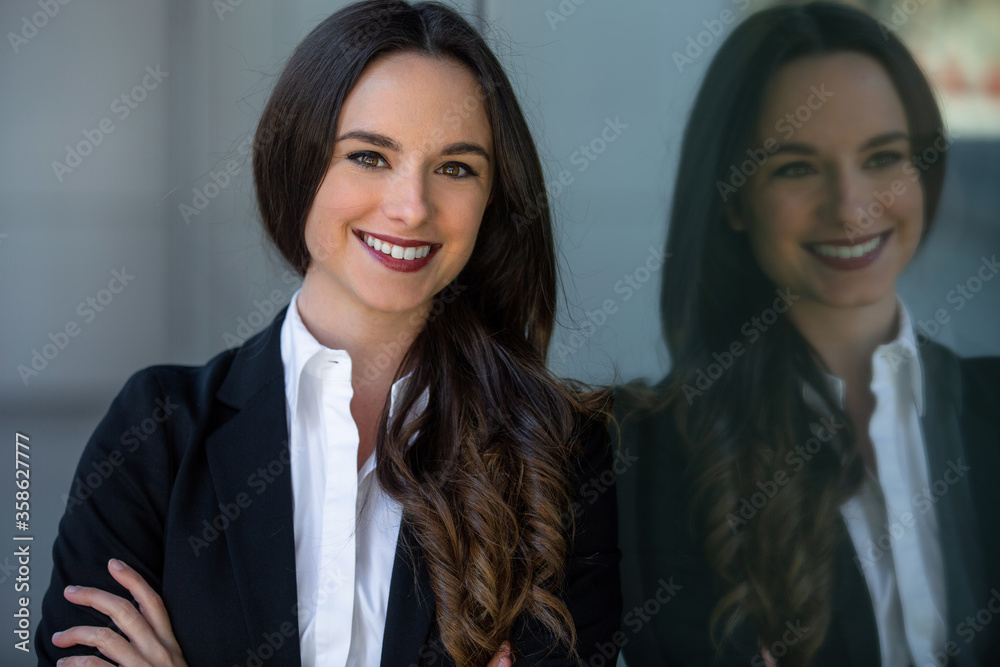 Happy smiling young ceo manager at office building, possibly real estate, lawyer, non-profit, marketing, sales person Happy smiling young ceo manager at office building, possibly real estate, lawyer, non-profit, marketing, sales person