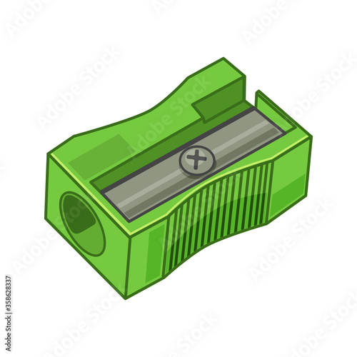 Pencil sharpener on a white isolated background. Vector illustration.