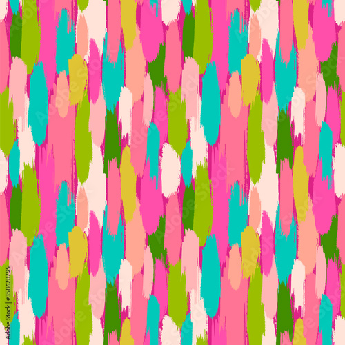 Seamless vector pattern with vertical brush strokes of vibrant colors.