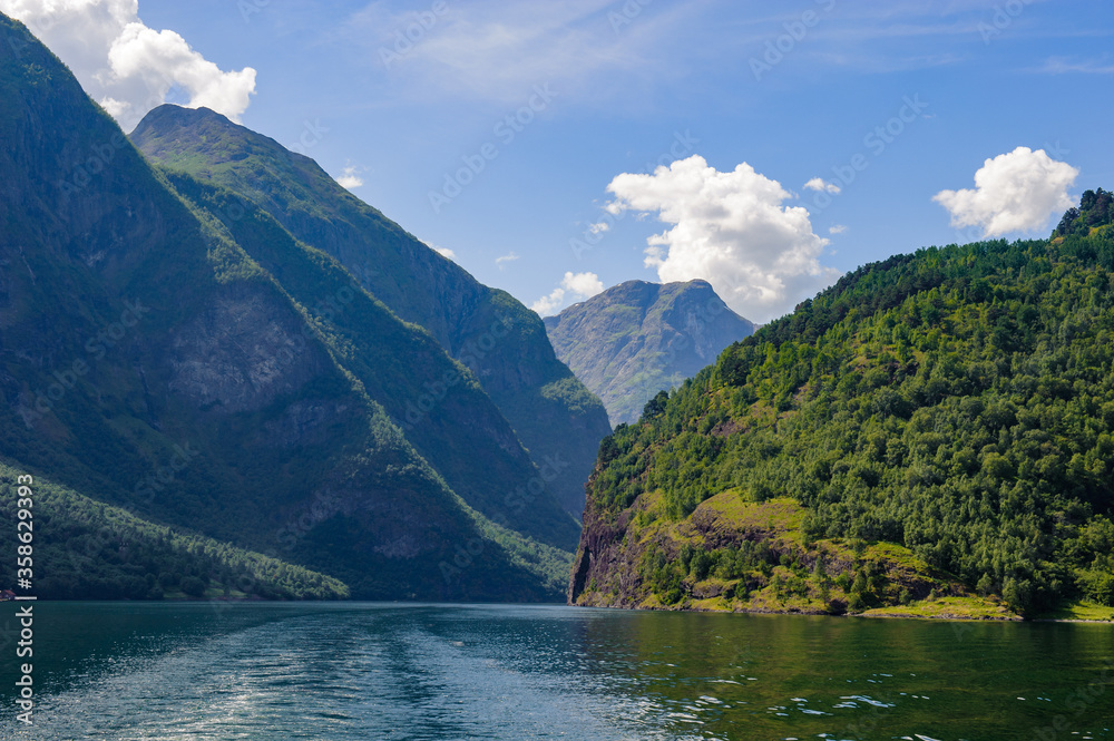 Fototapeta premium It's Beautiful nature of the Sognefjorden (Sognefjord), Norwegian largest fjord
