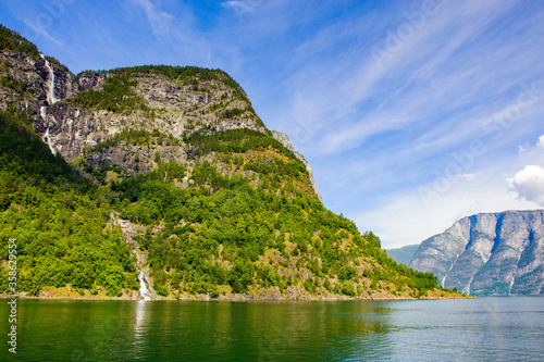 It's Sognefjord, the largest fjord in Norway. It stretches 205 kilometres