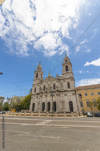 Vista da Basilica da Estrela em Lisboa