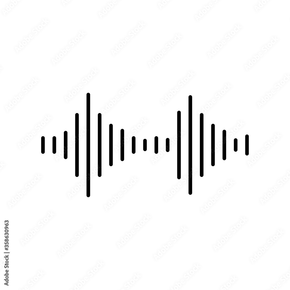 Sound wave line icon on white background Sound wave line icon on white background