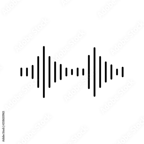 Sound wave line icon on white background