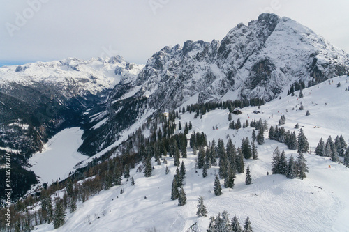 Winter in Dachstein Krippenstein mountains in Austria aerial drone photo © Chawran