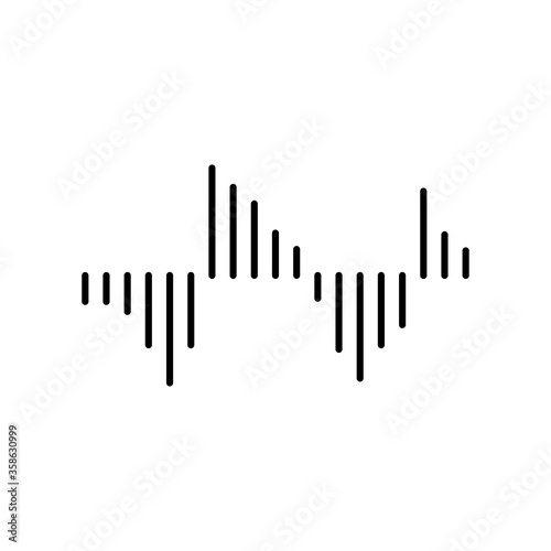 Sound wave new line icon on white background