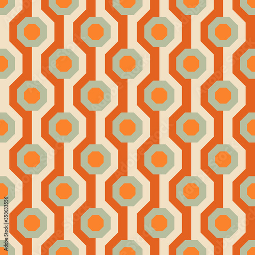 Retro seamless pattern from the 50s and 60s. Seamless abstract Vintage background in sixties style. Vector illustration	
