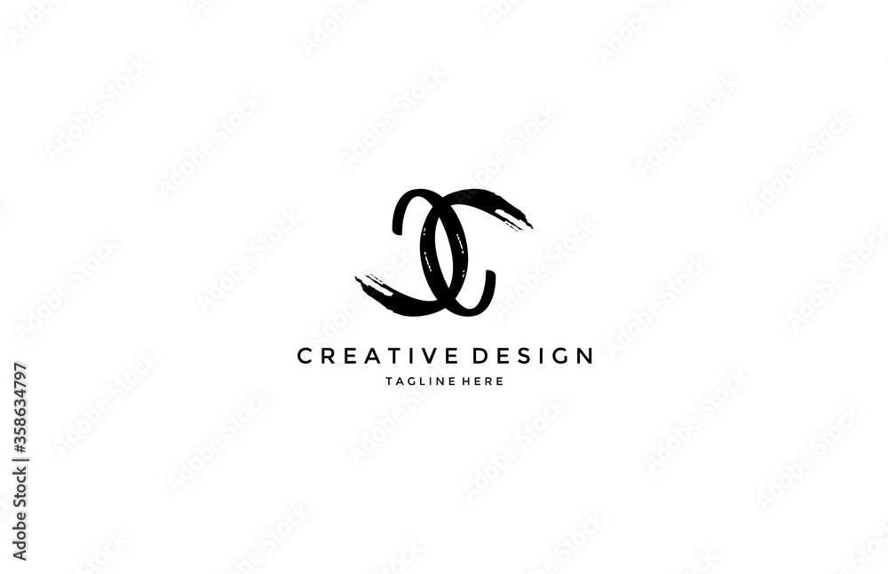 CC Grunge Brush Letter Logo Design