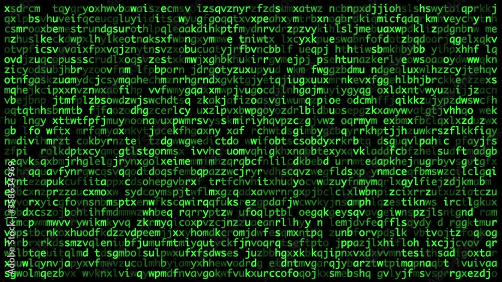 The secret codes on screen, scrolling up. Concept of cyber security.
