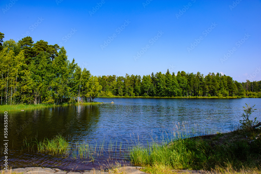 It's Landscape of the Valaam (Valamo), an archipelago of Lake Ladoga,Republic of Karelia, Russian Federation.