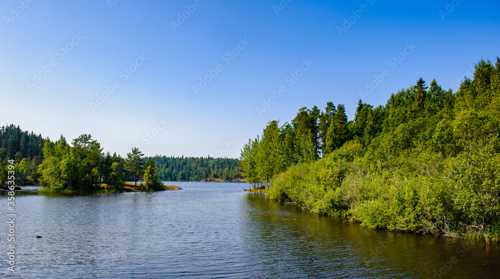 Fototapeta premium It's Landscape of the Valaam (Valamo), an archipelago of Lake Ladoga,Republic of Karelia, Russian Federation.