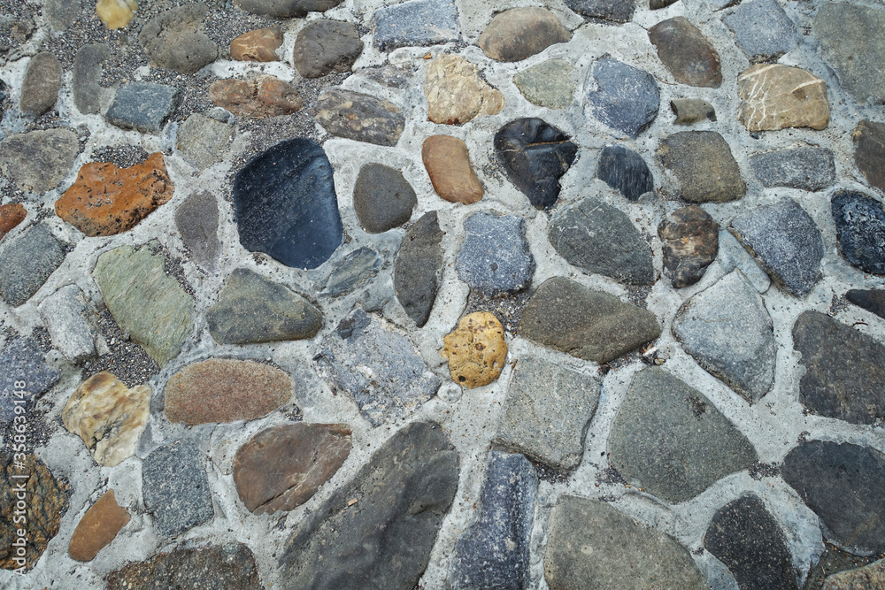 Beautiful vivid path with colorful stones Beautiful vivid path with colorful stones