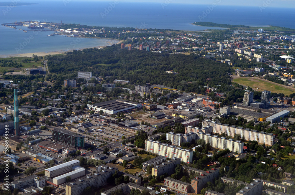 View from the airliner of Tallinn - Oslo