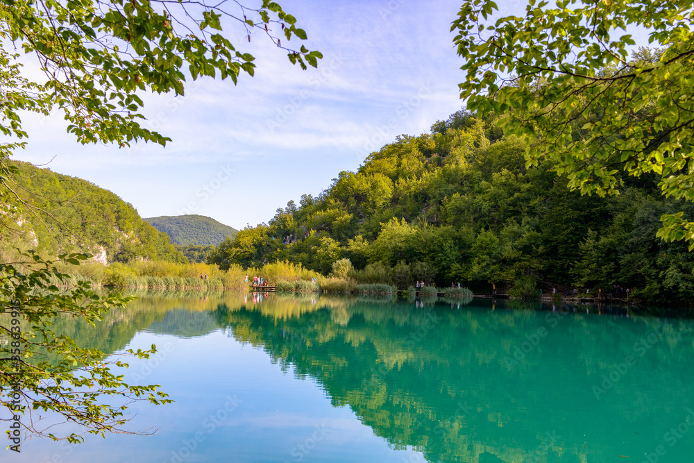 Fototapeta premium It's Beautiful natural landscape of the Plitvice lakes area in Croatia