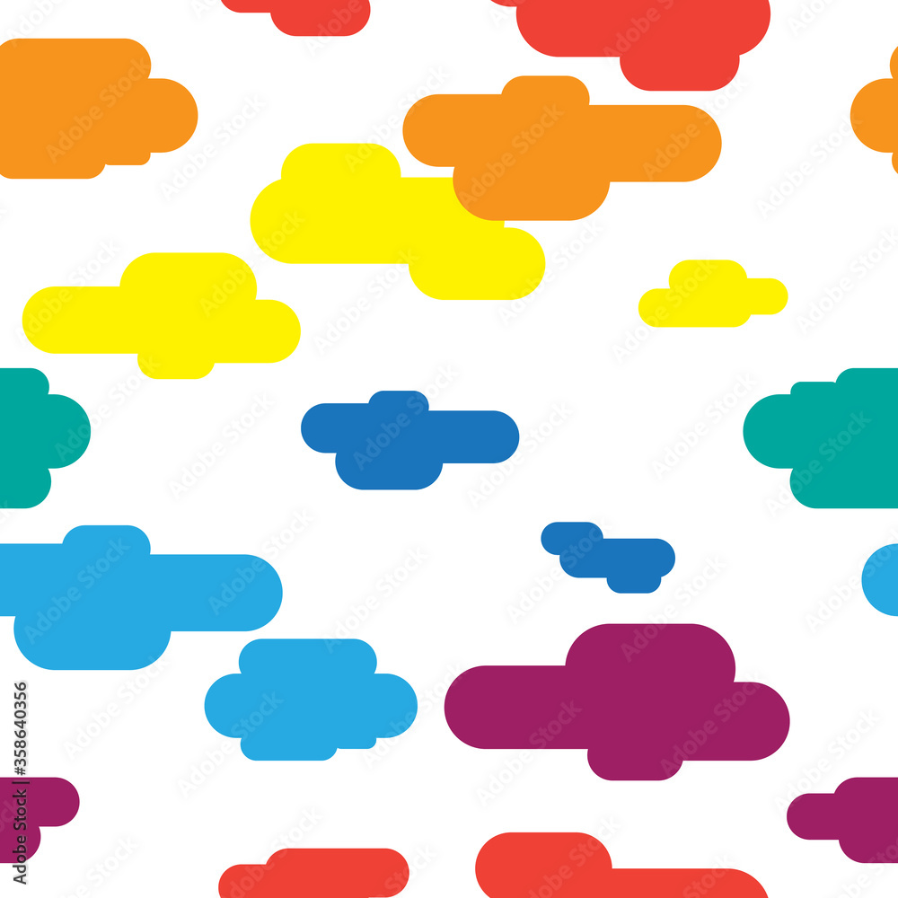 Seamless pattern created by several color objects like cloud set to background Seamless pattern created by several color objects like cloud set to background